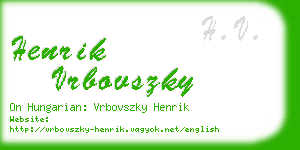 henrik vrbovszky business card